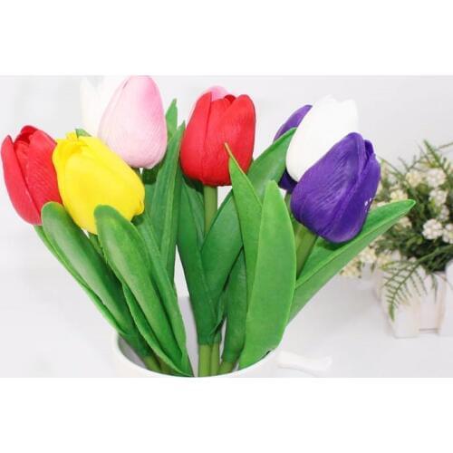 36pcs/set Colorful Tulip Ballpoint Pen Novelty PU Simulation Plant Flowers Ball Point Pen 0.7mm Blue Ink Gift School Supply