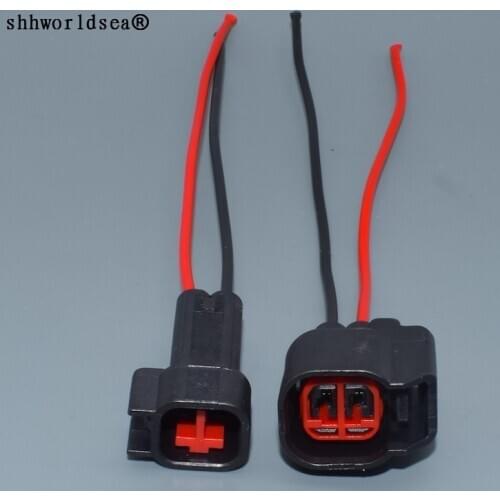 Shhworldsea EV6 EV14 USCAR Fuel Injector Connector Wiring Plugs Pigtail Wire for Dodge LS2 LS3 LS7 GM Ford Dodge Jeep Mustang