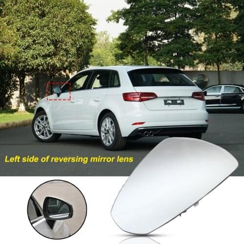 Door Mirror Glass Professional Clear View White Left Rearview Mirror Glass Replacement for A3 2015-2020