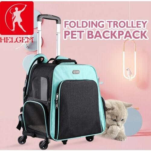 HELGEM Pet trolley pet Bag outside Totes dog rolling luggage pet Carriers