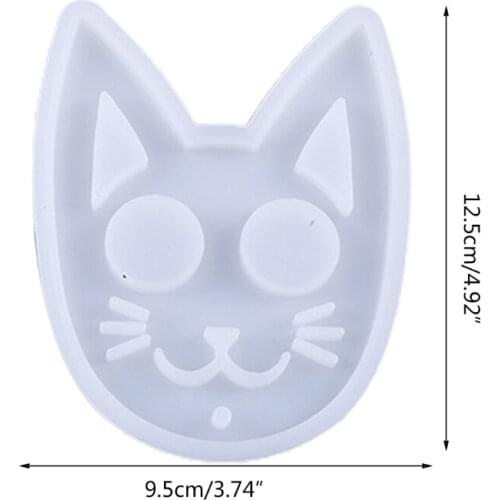 Super Glossy Self-defense Cat Keychain Crystal Epoxy Resin Mold Silicone Mould A0NF