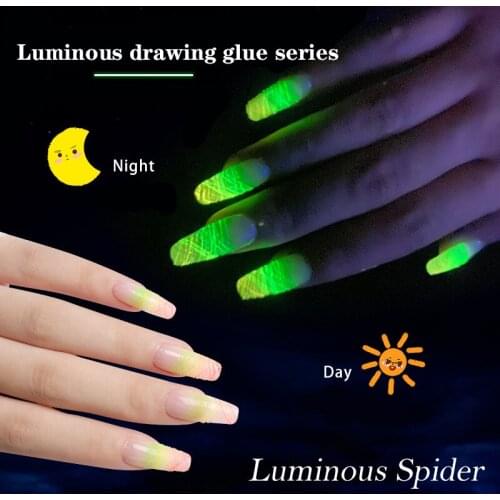 Luminous Nail Polish Spider Line Art Gel Oil Painted Phototherapy Glue Color Glue Nail Polish Painting Gel Nail Polish Tool