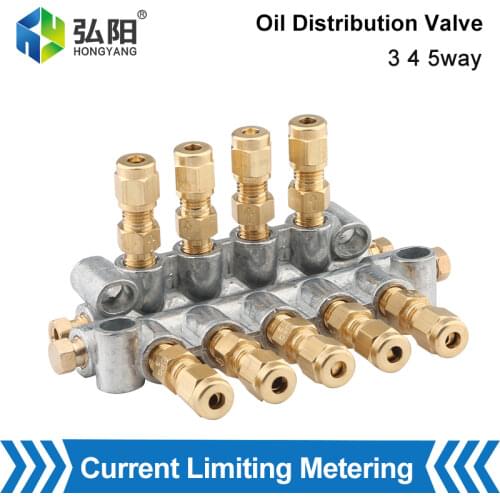 4mm Pipe 3/4/5 Way Flow-Limiting Metering Parts Oil Distributor For Lubrication System Numerical Control Oil Pump Valve Block