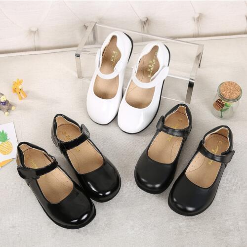 Black White New Girls Children School Patent Leather Shoes For Teenagers Girls School Perform Dance Wedding Party Dress Shoes 38