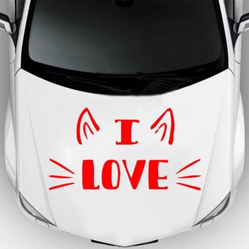 Lovely Cat Stickers Voiture Vinyl Decal For Rearview Mirror Car Head Engine Cover Windows Decoration