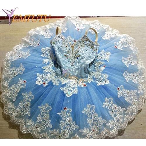 Women professional ballet tutu Blue Sleeping Beauty performance pancake tutus Nutcracker ballet stage costume Custom Made