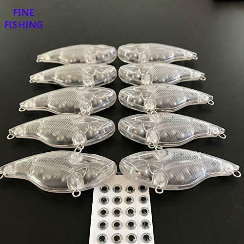 10pcs Unpainted VIB Bait Fishing Lure Body 3 Inch 3/5 OZ Blank lures 8068