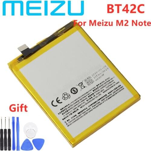 Meizu 100% Original 3100mAh BT42C Battery For Meizu M2 Note Phone Lastest Produce High Quality Battery+Free tools