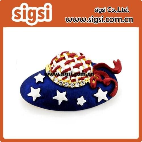100pcs 45mm Fashion Brooch July 4th hat Pin American Flag Crystal Pin Brooch