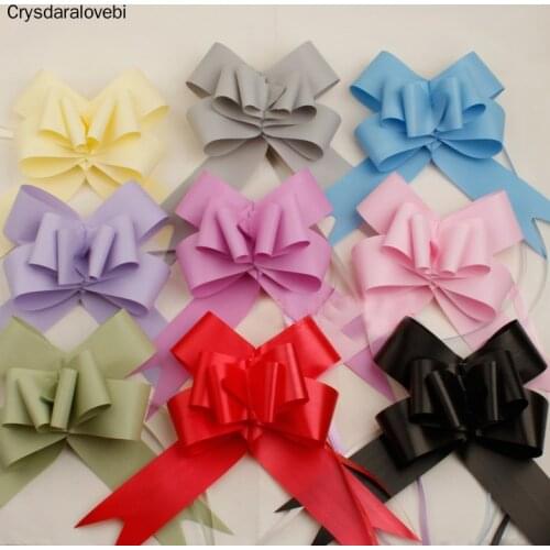 100 Pcs Creative 4.5cm Pull Bow Ribbon for Gift Flower Bowknot Gift Packing DIY Party Wedding Car Room Decoration