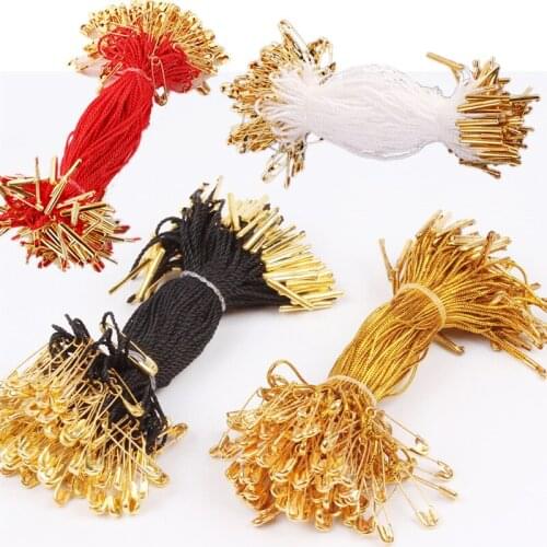 100Pcs/Lot Metal Pins Buckle Clothes Trademark Hanging Cords For DIY Garment Cotton Bag Tags Cards Rope Fasteners Accessories