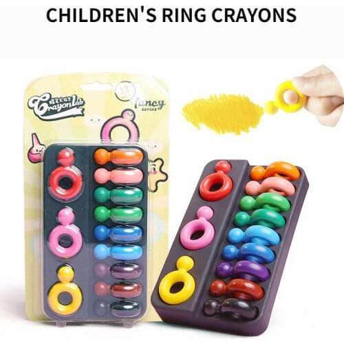 12 Colors Non-Toxic Wax Raing Shape Crayons for Baby Kids Safe Painting Drawing Brush high quality Stationery