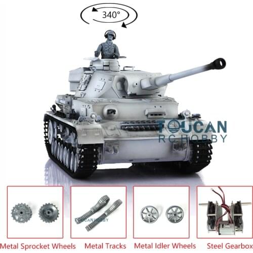 2.4G Heng Long 1/16 Snow 7.0 Upgraded Panzer IV F2 RTR RC Tank 3859 Metal Tracks Children Gift TH17406-SMT4