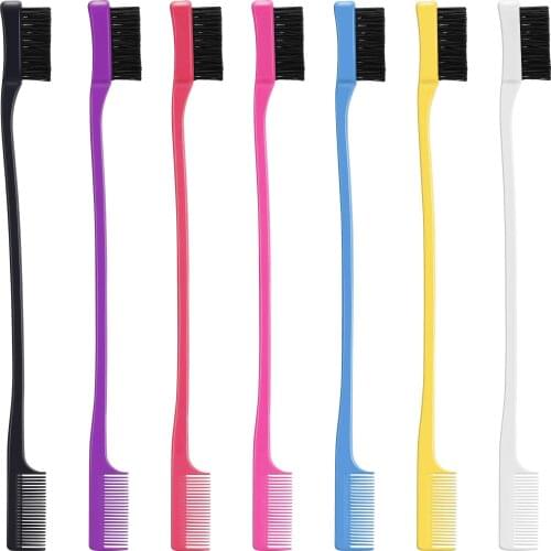 2PCS/lot Double Sided Edge Control Hair Comb Eyebrow Combing Hair Brush Hairdressing Beauty Tools Pack Smooth Comb Grooming