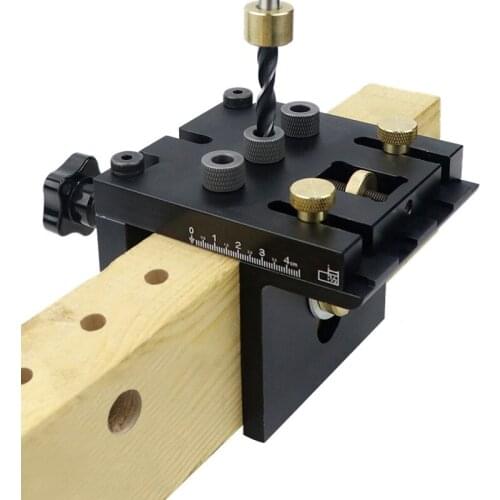 3 in 1 Woodworking Doweling Jig Kit Drilling Guide Puncher Locator Adjustable Multifunction For Furniture Connect Carpentry Tool