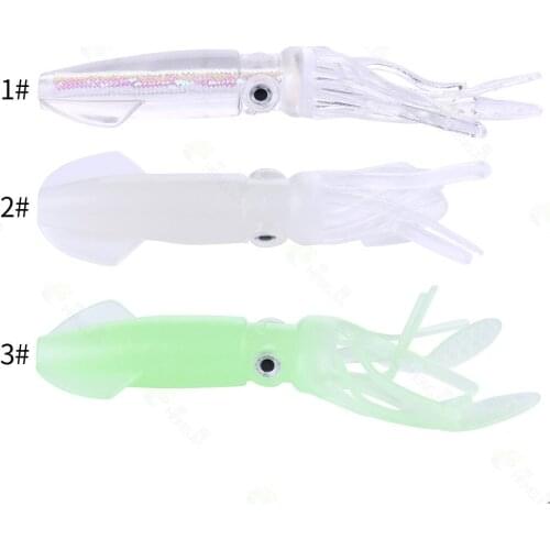 5pcs/lot 10cm 8g Silicone Sea Fishing Lure Large Luminous Squid Soft Fish Baits Fake Lures Pesca Fishing Tackle