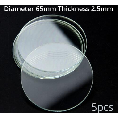 5PCS Toughened Glass Lens Flat lens Torchy Lens For Flashlight Lamp Glass Diameter 65mm Thickness 2.5mm