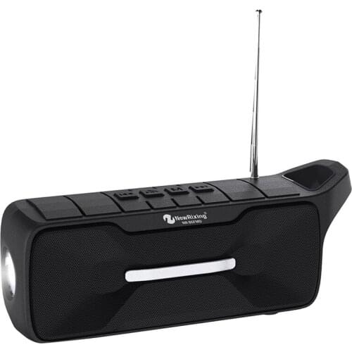 Newrixing Bluetooth Speaker Column Wireless Speakers Hands Free Power Bank Portable Subwoofer Bass Speaker Black