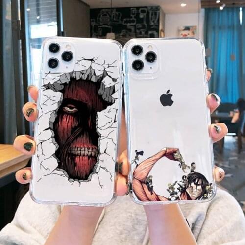 Attack on titan Phone Case Transparent soft For iphone 5 5s 5c se 6 6s 7 8 11 12 plus mini x xs xr pro max