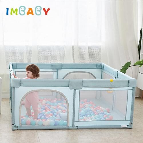 IMBABY Playpen For Children With 50 Ocean Balls For Free Kids Fence Safety Barrier Balls Pit Baby Dry Pool Crawling Playground