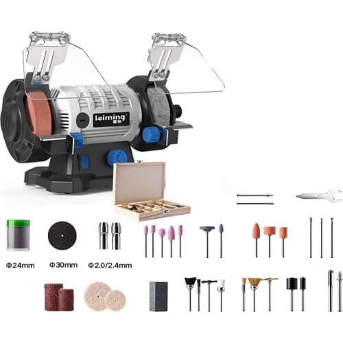 220V Household Electric Desktop Grinder Polisher Grinding Wheel Machine Polishing Cutting Machine Angle Grinder Set 0-11500RPM