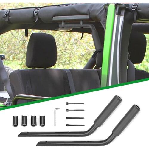 For Jeep Wrangler JK 2007-2018 Passenger Rear Grab Bar Handle Grip Durable Steel Tube With Powder Coated Black Finish