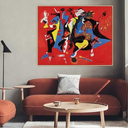 Jackson Pollock《Red and Blue》Abstract Canvas Oil Painting Artwork Poster Picture Wall Hanging Decor Home Living Room Decoration