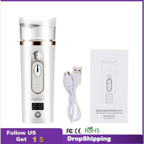 Face Electronic Vaporizer Automatic Mist Sprayer Powerbank Nano Moisturizer Protable Skin Tester Face Care Facial Steamer
