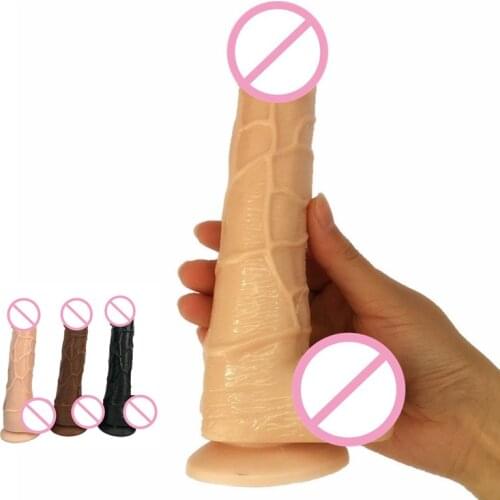 3 Size realistic consolador dildo flexible fake big penis with textured shaft and strong suction cup sex toys for women sex shop