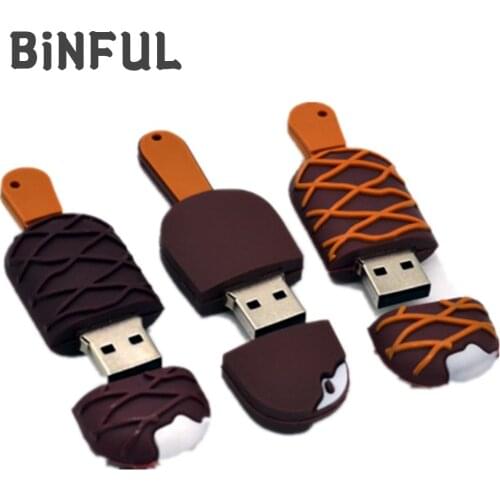 BiNFUL Ice Cream/Chocolate Pen Drive 2.0 Usb Flash Drive 32G Usb Flash Stick 4G 8G 16G Flash Memory Card 64G 128G 256GB Pendrive