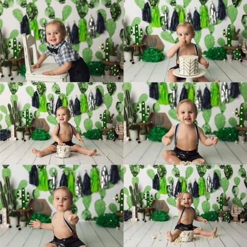 Photography Backdrops Wild One Cactus 1st Birthday Baby Shower Decor Photo Background Studio Newborns Kids Photocalls Props