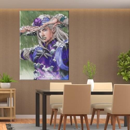 Gyro Zeppeli JOJOs Part 7 Steel Ball Run SBR Wall Art Framed Wooden Frame Canvas Decoration poster prints for decor Painting