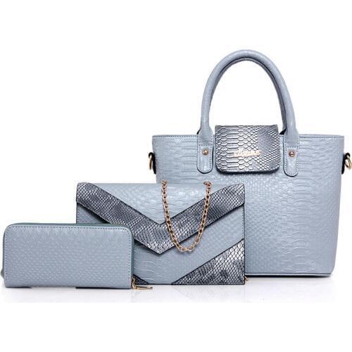 New 3Pcs Sets Luxury Handbags Women Bags Designer Female Alligator Shoulder Bags For Women Handbags Purses Famous Brands Tote