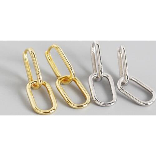 Korean Fashion Ins Hot Statement Earrings Cool Metal Wind Ear Buckle Earings For Women Fine Jewelry Solid 925 Sterling Silver