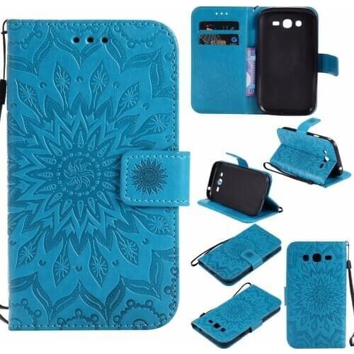 Wallet Flip Cover Leather Case For Samsung Galaxy Grand Neo Plus I9060 i9060i Case Duos i9082 Phone Case Coque 3D flower Pattern