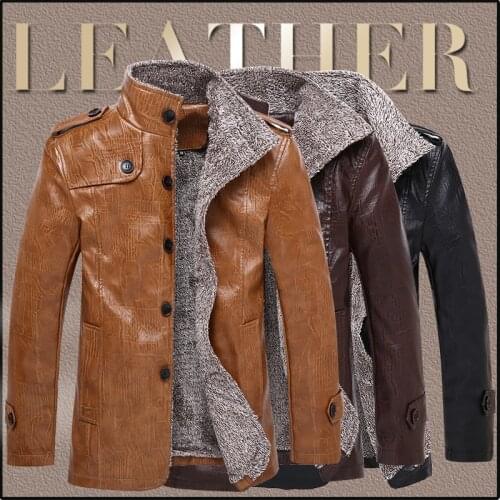 Men Winter New Leather Jackets Coat Long Sleeves Coat Fashion Plus Size 4Xl 2021 Fashion Mans Coat Autumn Causal 1517