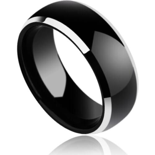 New Arrival 8mm Width Black Tungsten Carbide Rings Dome Band Rings for Man with High Polished IP Black Plating Size 7-13
