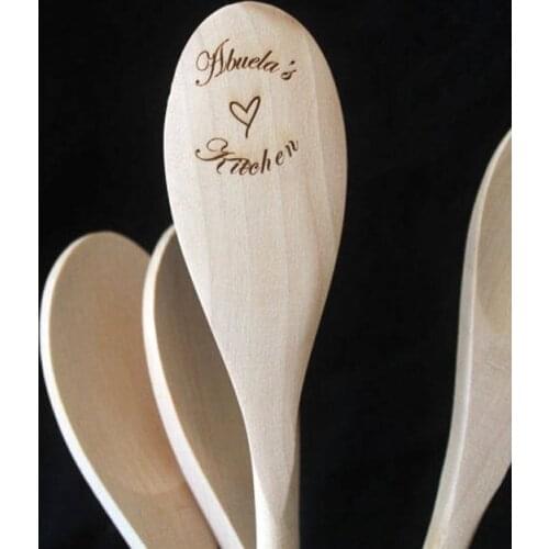 Personalized name or any text engraved bridal shower Wedding Wooden spoons birthday Abuela Housewarming party favors gifts