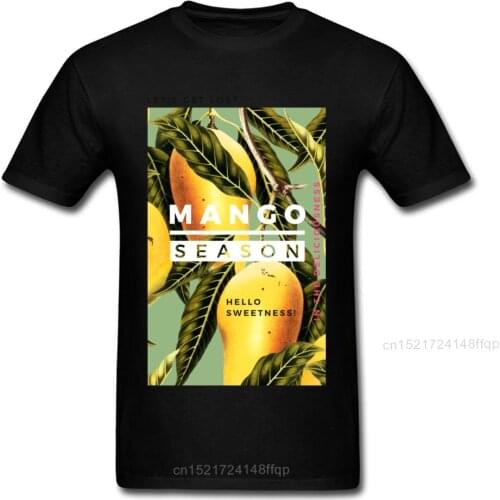 Casual T Shirt Plain Crew Neck Mango Season Apparel Cotton Fabric Youth Tops Shirt Design Short Sleeve Sweatshirts