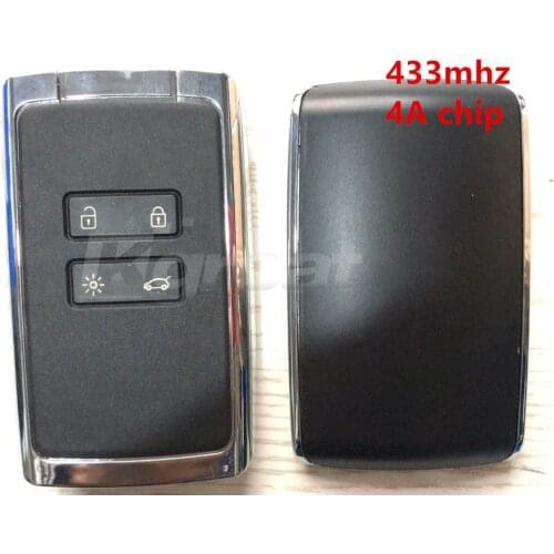 Remote control 4 button remote key for Renault Espace 5 Smart Key 4 433MHz 4A chip