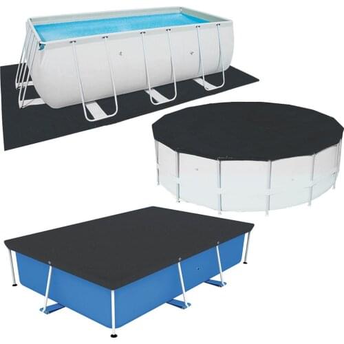 Swimming Pool Cover Ground Cloth Lip Cover Dustproof Pool Sunshade Cover and Pool Mat Pool Accessory for Frame Swimming Pool