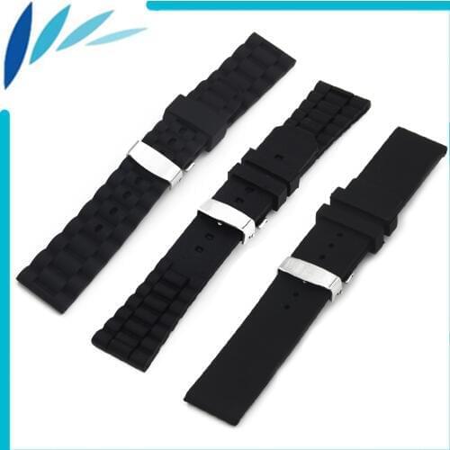 Silicone Rubber Watch Band 20mm 22mm 24mm for Tudor Strap Wrist Loop Belt Bracelet Black + Spring Bar + Tool