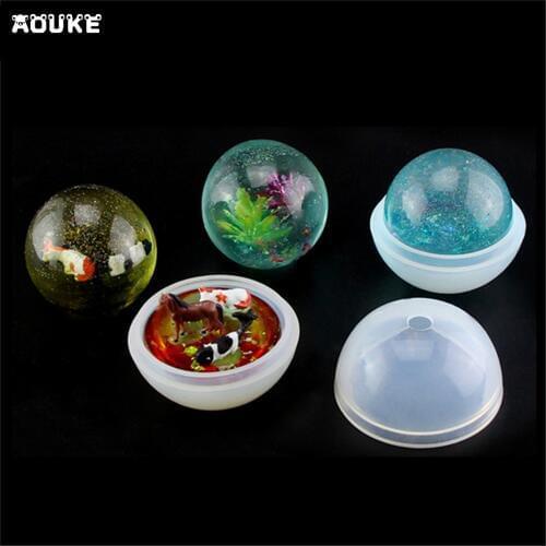 Sphere Crystal Shape DIY Pendant Tools Jewelry Accessories Silicone Mold Epoxy Resin Decoration Molds Chocolate Cake Mould Aouke