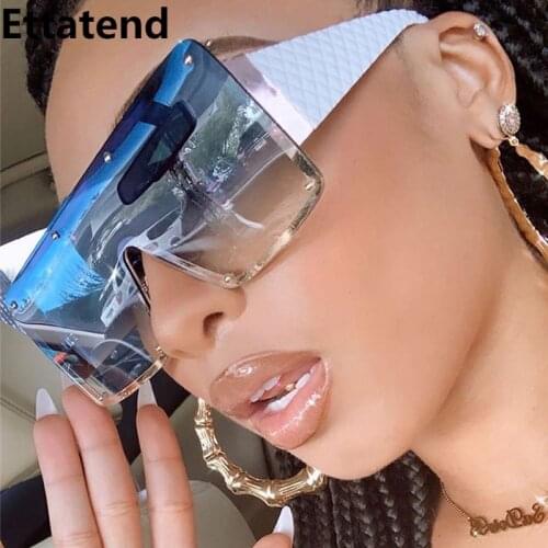 Ettatend Oversized Square Sunglasses Women Big Frame Sun Glasses Fashion Desinger Punk Eyeglasses Shades for Female Wholesale