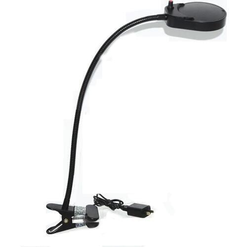 LED Illuminating Magnifier 5X 100MM Metal Hose Magnifying Glass Desk Table Reading Lamp Light with Clamp