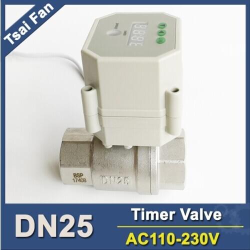 Time Electric Valve AC110V-230 1'' BSP/NPT for garden irrigation Drain water air pump water automatic control systems