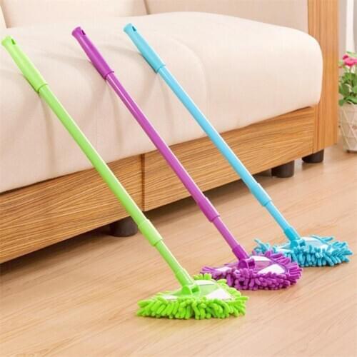 Triangle Cleaning Mop Rotatable Retractable Glass Cleaner Chenille PP Iron Material Easy Installation Storage #CW