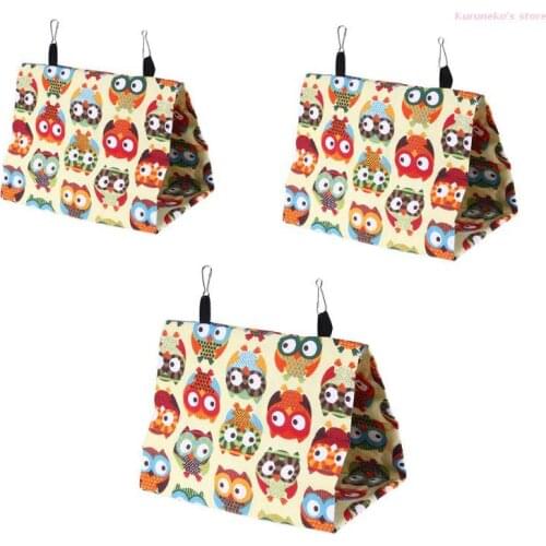 Spring Summer Bird Hanging Cave Cage Snuggle Triangle Hut Tent Shelter Sleeping Bed Parrot Conure Canvas Hammock Nest