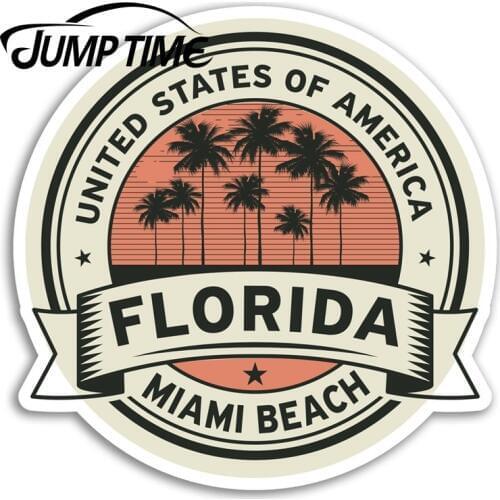 Jump Time for Miami Florida Vinyl Stickers America Sticker Laptop Luggage Bumper Decals Waterproof Car Accessories