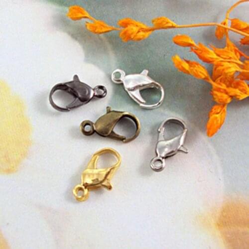 12MM*5MM 200Pcs Zinc Alloy Jewelry Findings Lobster Clasps Hooks (Plz choose 1 color) 011019011
